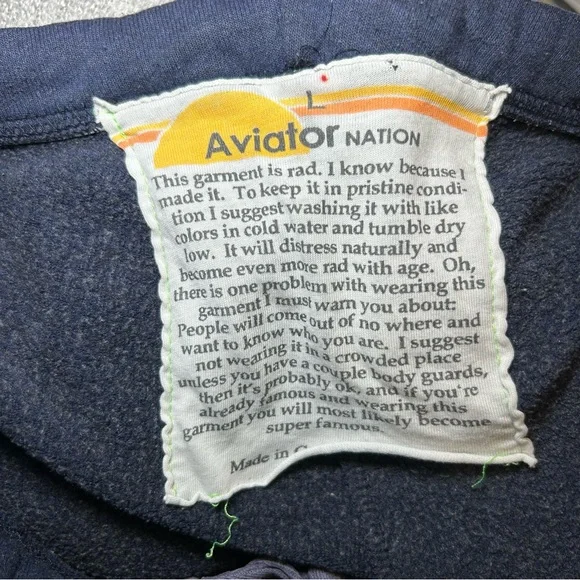 Aviator Nation Venice California Logo Joggers Navy Blue Size Large - Picture 9 of 14